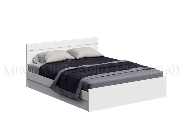 Кровать Ницца New МДФ Белый Глянец (Ш-1440/1640 х В-900 х Г-2042 мм)