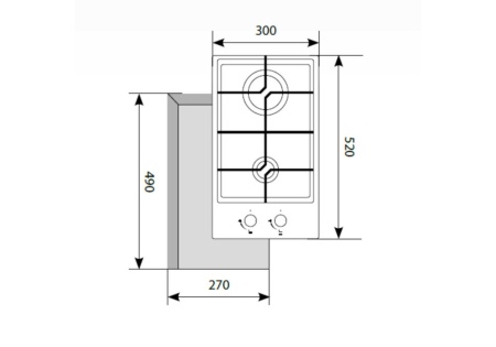 Газовая варочная поверхность GVG 321 WH